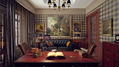 Кабинет в английском стиле в частном доме и квартире: советы по оформлению  и фото интерьеров