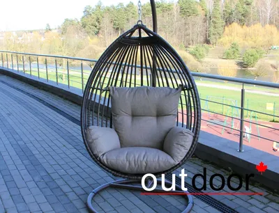 Кресло кокон напольное Vinpearl Azzura серый сталь искусственный ротанг  купить по выгодной цене