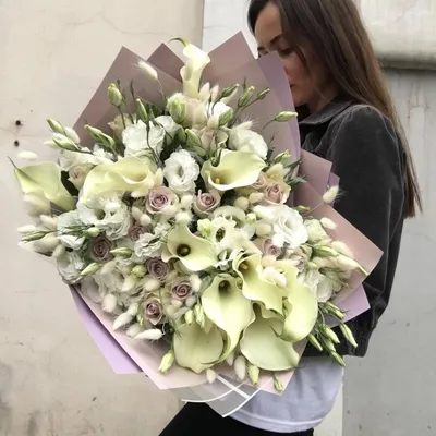 Букет из калл и сухоцвета - 51 шт. за 16 990 руб. | Бесплатная доставка  цветов по Москве