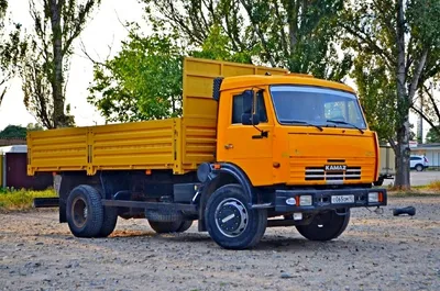Купить Бортовой КамАЗ 43253, 2015, желтый БУ - характеристики, описание,  фото