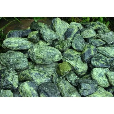 Банный камень Серпентинит 10 кг, шлифованный, мелкая фракция, Хакасия