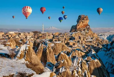 Каппадокия зимой: стоит ли ехать, чем заняться, воздушные шары зимой