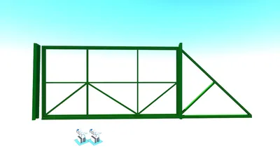 Каркас откатных ворот с зубчатой рейкой купить в Казани — цена каркаса  откатных ворот с зубчатой рейкой