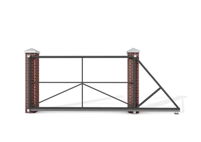 Купить каркас откатных ворот под проём 4 м. на свайно-винтовом фундаменте |  Заводские откатные ворота от производителя