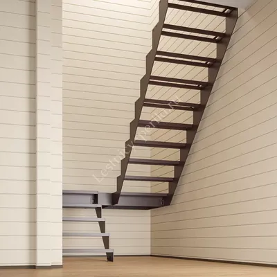 Металлический каркас лестницы с поворотом на 180 градусов из профиля 80х60  - купить каркас лестницы