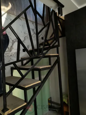 Металлическая лестница на двух косоурах под заливку ступеней бетоном |  Лестницы Арлес