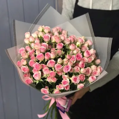 Акция!!! Букет из 15 веточек нежно розовых кустовых роз