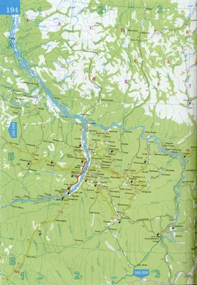 Карта Якутии автомобильная. Подробная карта автодорог - республика Якутия  (южная часть), масштаб 1см:30км