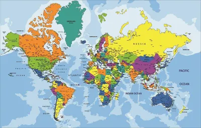 Современная политическая карта мира 150 см х 210 см - купить по выгодной  цене | VAIBIZ - Всё для офиса и дома