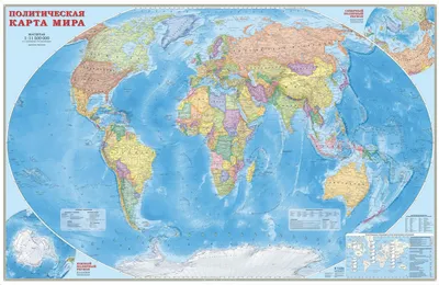 Фотообои Карта мира с флагами стран купить на стену • Эко Обои