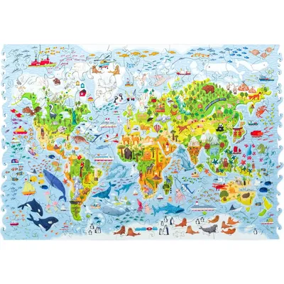 Физическая карта мира - Мир - Каталог | Каталог векторных карт
