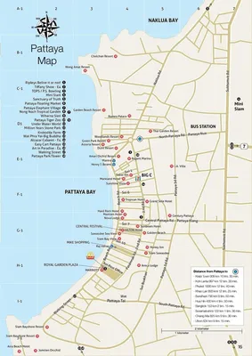 Pattaya hotel map | Pattaya, Map, World geography map