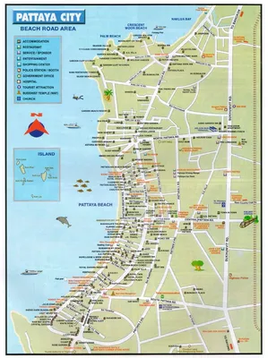 Карты Паттайи - подробные, с островами, туристические, географические, с  достопримечательностями, на русском языке. Где находится Па… | Паттайя,  Карта города, Карта
