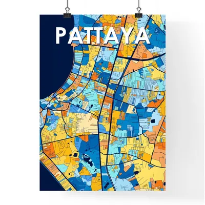 Pattaya map minimalist in color with blue and green\" Poster for Sale by  DesireeVDA | Redbubble