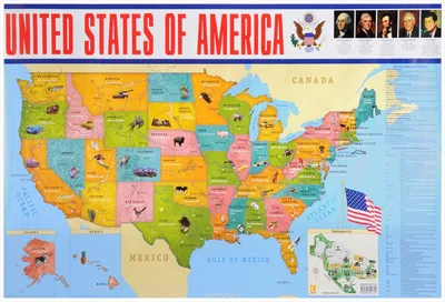 карта соединенных штатов америки. красочная карта сша с штатами и столицей.  красочная карта сша с концепцией States. сша Иллюстрация вектора -  иллюстрации насчитывающей концепция, картоведение: 220423455