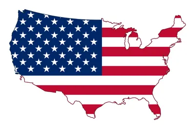 Политическая карта США и плоская карта Векторное изображение ©Cartarium  138486560