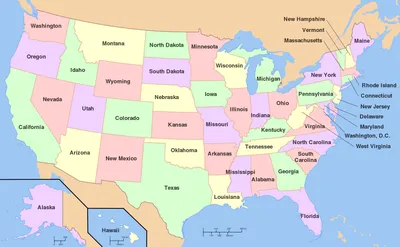 Большая карта флаг штатов США | США (Соединенные Штаты Америки) | Северная  Америка | Maps of the World | Карты всех регионов, стран и территорий Мира