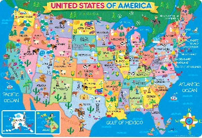 Экономическая карта США Америки (Учебный атлас мира, 1974). | Карта сша,  Карта, География