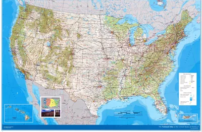 США политическая карта с границами штатов городами дорогами - 2023