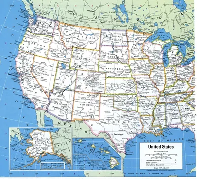 Список штатов США с их столицами: названия на русском и английском, карта | Карта  сша, Штаты сша, Карта