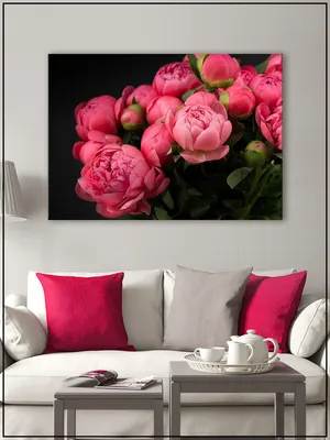 Картина на стекле Розовые пионы 40х50 см купить недорого в  интернет-магазине товаров для декора Бауцентр