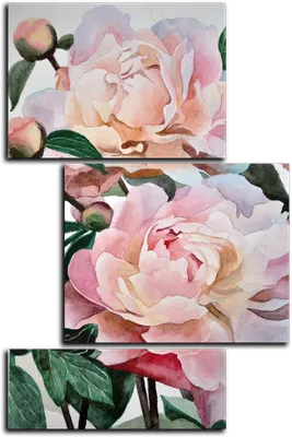 Картина на стену для интерьера \"Розовые пионы\" на натуральном холсте 30*40  см - купить по низкой цене в интернет-магазине OZON (491852758)
