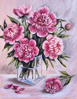Картина на полотне Пионы розового оттенка № s04298 в ART-holst.com.ua