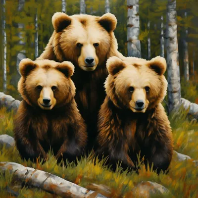 Картина три медведя в формате png: скачать бесплатно
