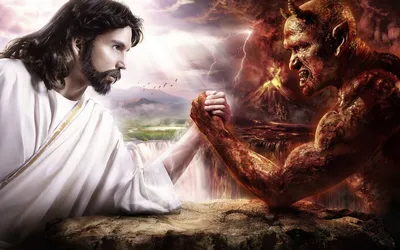 Картинка бог и дьявол фотографии