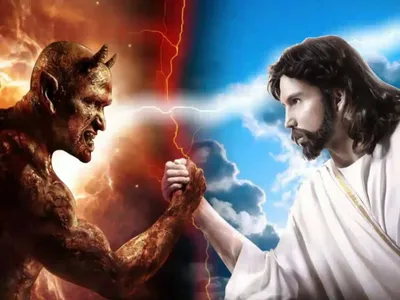 Бог против дьявола - обои для рабочего стола, картинки, фото