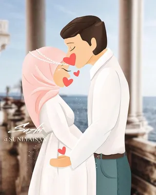 Мусульманская пара #любовь #ислам #муслимарт #muslimart #мусульманскиепары  | Cute muslim couples, Girly images, Baby handprint crafts