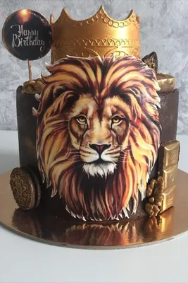 Торт с фигуркой льва на день рождения