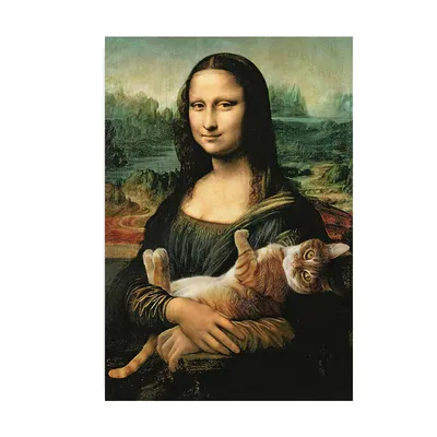 Постер Мона Лиза Леонардо да Винчи 580*415 мм печать на холсте/пластиковый  багет Багетная мастерская Антураж