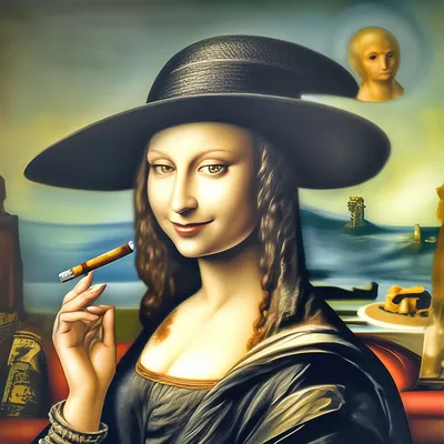 Воспроизведение картины Леонардо да Винчи \"Мона Лиза\" и графический эффект  . Стоковая иллюстрация ©JozefKlopacka #247990222