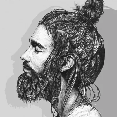Портрет красивый мужчина с бородой на черном фоне :: Стоковая фотография ::  Pixel-Shot Studio