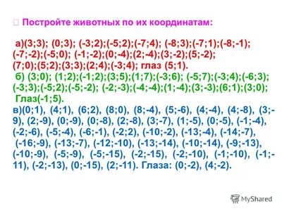 Рисунки по координатам