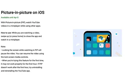 Режим «картинка в картинке» для YouTube вернулся в бета-версии iOS 14.5 -  Rozetked.me