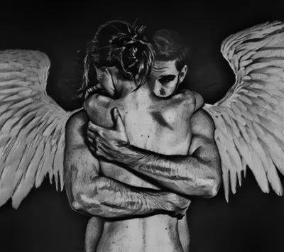 Фото Девушка - ангел обнимает мужчину, фотограф Инна Семенова