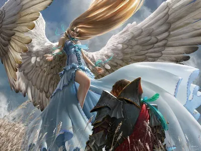 Картинки God of War мужчина Воители Крылья Игры цепи Ангелы