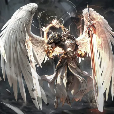 Воин-архангел в доспехах. большие крылья на его спине ангел мести на поле  боя. посыльный на иллюстрации бога 3d Иллюстрация штока - иллюстрации  насчитывающей ангеликового, черный: 268412880