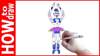 How to draw Ballora, FNAF Sister Location, Как нарисовать Баллору - YouTube