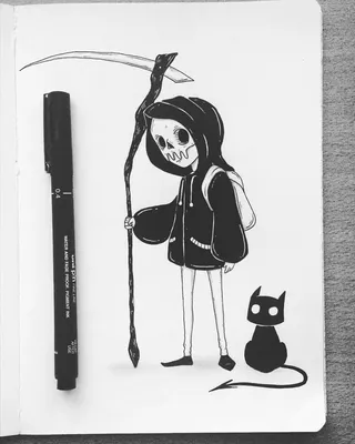 Рисунки черной ручкой для срисовки (100 фото) • Прикольные картинки и  позитив