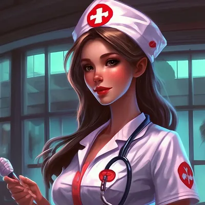 Обои на рабочий стол Девушка - медсестра со шприцом в руке, by Rui Li, обои  для рабочего стола, скачать обои, обои бесплатно