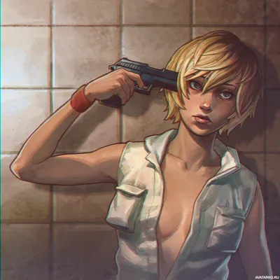 Heather из Silent Hill с пистолетом у виска — Авы и картинки