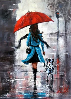 Картинки девушка с зонтом дождь фотографии