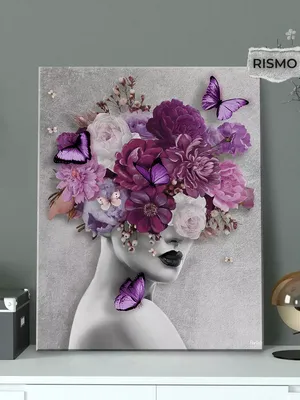 Rismo Картина на стену Девушка цветы