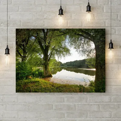 Современная картина, картины на стену в спальню, подарок девушке на день  влюбленных Озеро в лесу, 70х50 см (ID#1823715448), цена: 579 ₴, купить на  Prom.ua