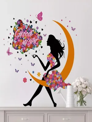 Наклейка на стену с изображением девушки из энергетических цветов,  художественная наклейка для салона красоты, эстетики, косметолога,  спа-Декор Q33 | AliExpress