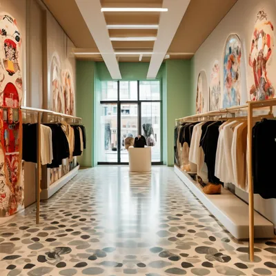 Дизайн интерьера магазина женской молодежной одежды. Abitant Москва