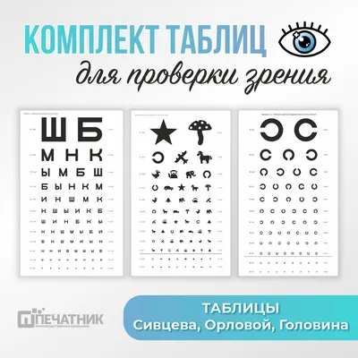 Таблица для проверки зрения Орловой для детей в картинках (ID#65135278),  цена: 70 ₴, купить на Prom.ua